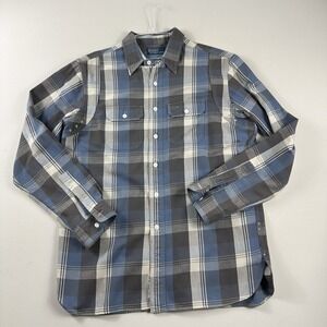 Polo Ralph Lauren Shirt Mens Large Flannel Blue Plaid Button Down Preppy Thick